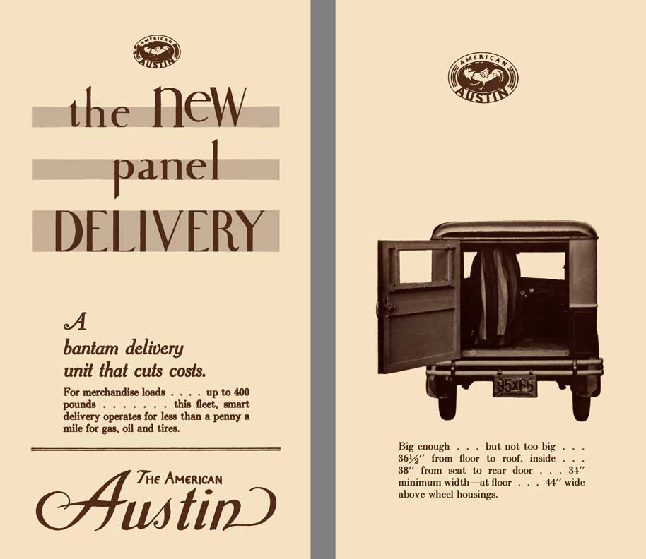 American Austin 1931 - the New Panel Delivery - A Bantam Delivery Unit That Cuts Costs