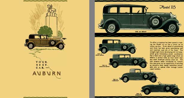 Auburn 1929 - Your Next Car ~ Auburn (Models: Model 76, 88 &115)