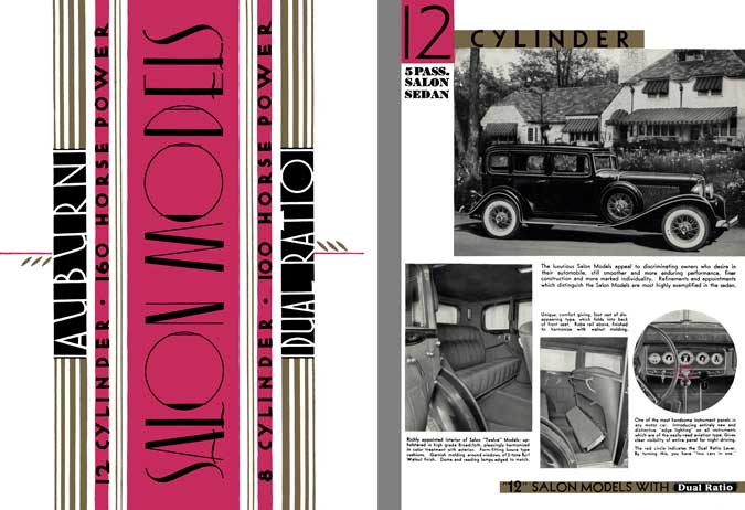 Auburn 1933 - Auburn Salon Models Dual Ratio 12 & 8 Cylinder