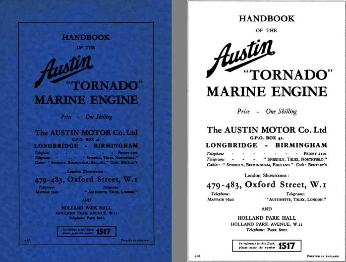 Austin 1937 - Handbook of the Austin Tornado Marine Engine