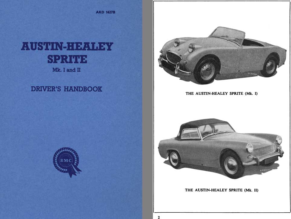 Austin Healey 1963 - 1963 Austin Healey Sprite (Mk I & Mk II) Driver's Handbook AKD1927B