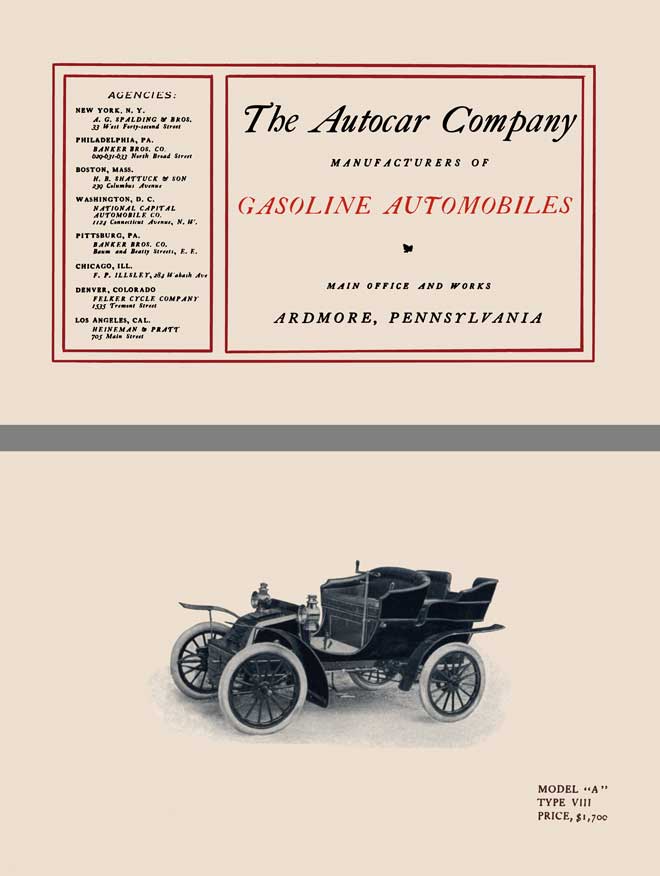 Autocar 1903 - The Autocar Company Gasoline Automobiles
