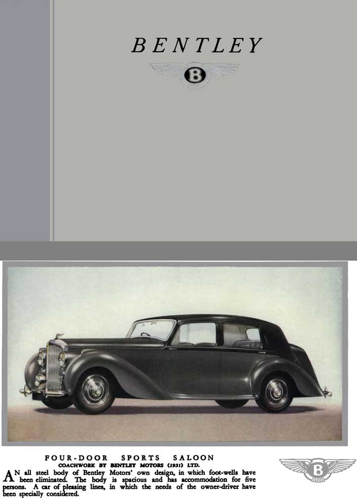 Bentley 1946 - Abridged Particulars of Bentley (Mark VI) Four and a Quarter Litre Silent Sports Car
