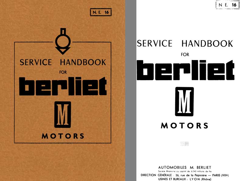 Berliet 1959 - Service Handbook for Berliet M Motors