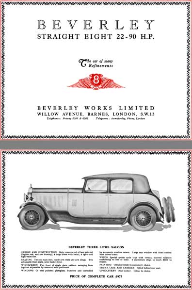 Beverley 1930 - Beverley Straight Eight 22-90 HP