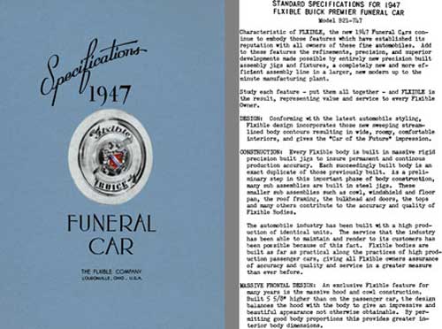 Buick 1947 - Buick Flxible Specifications 1947 Funeral Car