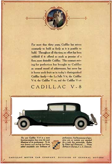 Cadillac 1931 - Cadillac Ad - Cadillac V-8