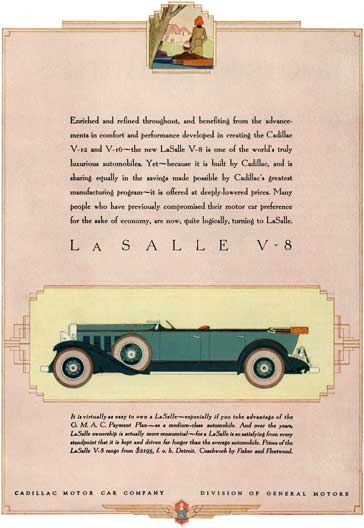 Cadillac 1931 - Cadillac LaSalle Ad - LaSalle V-8