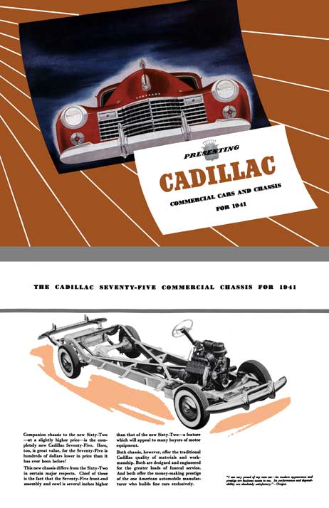 Cadillac 1941 - Presenting Cadillac Commercial Cars and Chassis for 1941