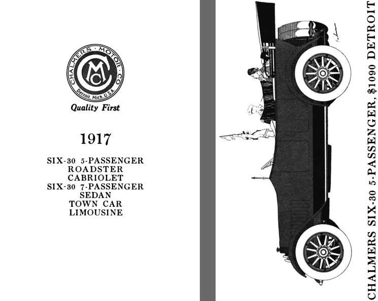 Chalmers 1917 - Quality First 1917 Six-30, Roadster, Cabriolet, Six-30 Sedan, Town Car, Limousine