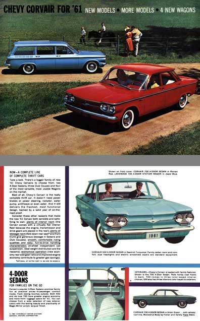 Chevrolet 1961 - Chevy Corvair for '61 - New Models - More Models - 4 New Wagons