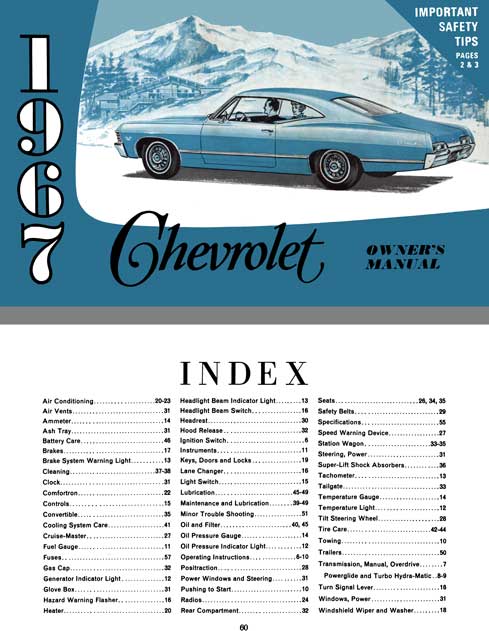 1967 Chevrolet Shop Manual – Service Repair Book, Brand New
