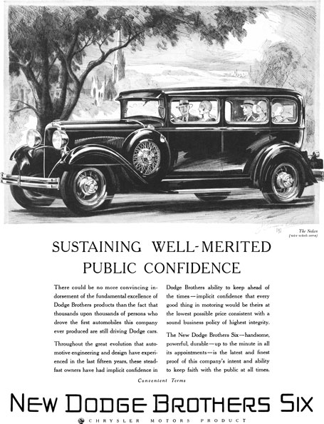 Dodge 1929 - Dodge Ad - Sustaining Well-Merited Public Confidence
