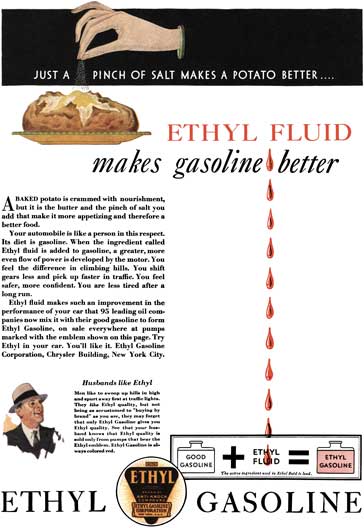 Ethyl 1931 - Ethyl Ad - Ethyl Fluid makes gasoline better