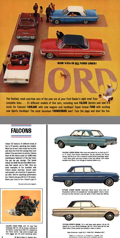 Ford 1963 - Ford - Now V-8's in All Ford Lines!