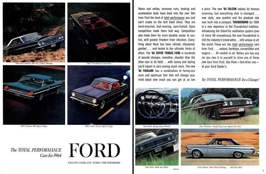 Ford 1964 - Falcon, Fairlane, Ford, Thunderbird - The Total Performance Cars for 1964