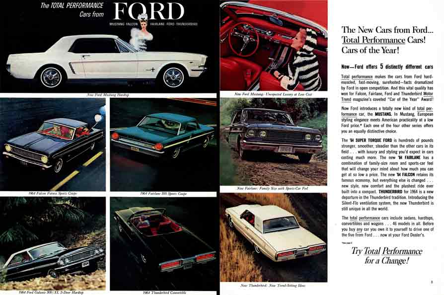 Ford 1964 - Total Performance Cars from Ford - Mustang, Falcon, Fairlane, Galaxie, Thunderbird