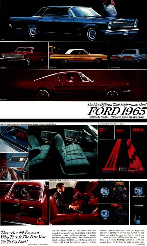 Ford 1965 - The Five Different Total Performance Cars! Ford 1965