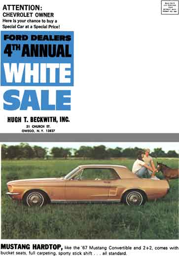 Ford 1967 - Ford Dealers 4th Annual White Sale - Check Our Prices On All The Great '67's From Ford