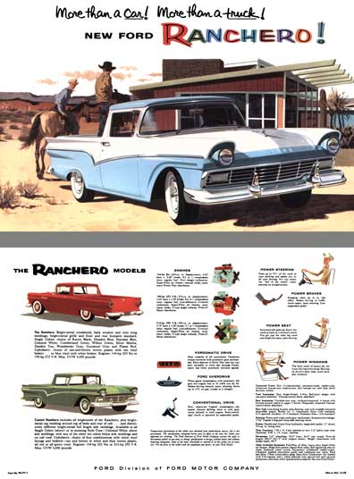 Ranchero Ford 1957 - More tha a car! More than a truck! New Ford Ranchero!