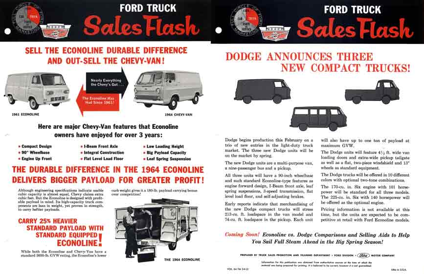 Ford Truck 1964 Sales Flash - Econoline Van