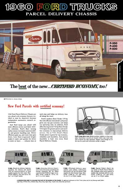 Ford Trucks 1960 - 1960 Ford Trucks- Parcel Delivery Chassis - The best of the new Certified Economy