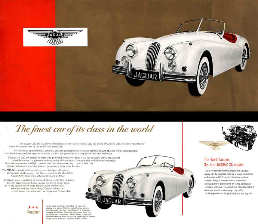 Jaguar (c1956) - Jaguar Roadster, Jaguar Convertible, Jaguar 2-3 Seater Hardtop Coupe