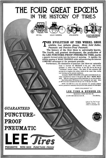 Lee Tires 1915 - Lee Tire Ad - The Four Great Epochs in the History of Tires