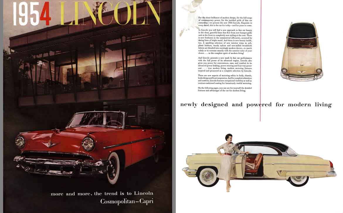 Lincoln 1954 - 1954 Lincoln - more and more, the trend is to Lincoln - Cosmopolitan - Capri