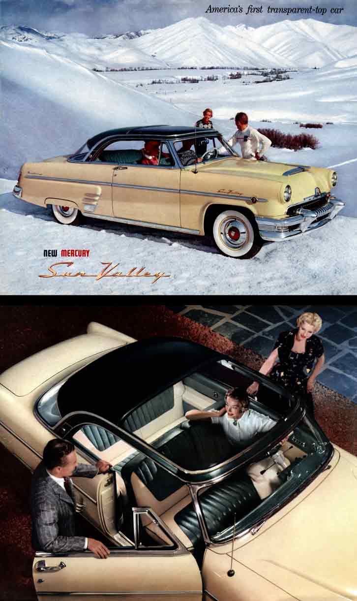 Mercury Sun Valley 1954 - America's first transparent-top car - New Mercury Sun Valley
