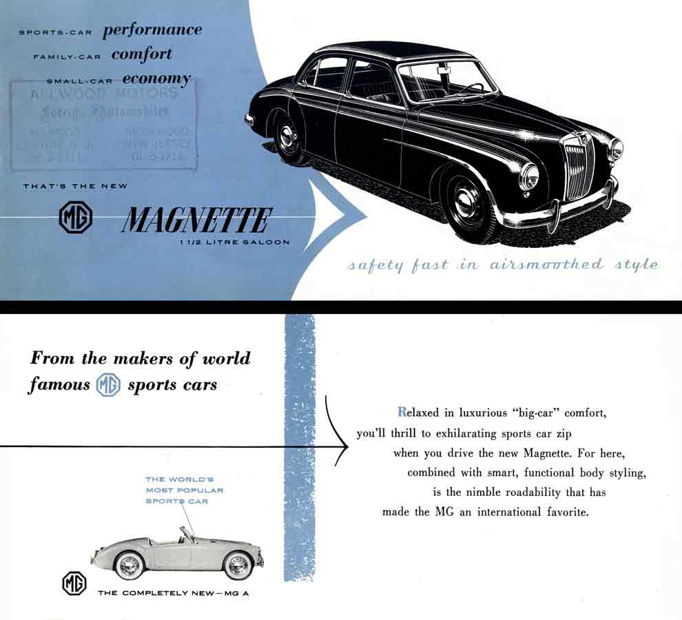 MG Magnette 1954 - Sports Car performance, family car comfort, small car economy