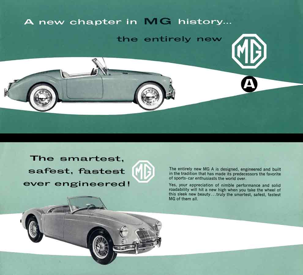 MGA (c1956) - A New Chapter in MG history, the entirely new MG A