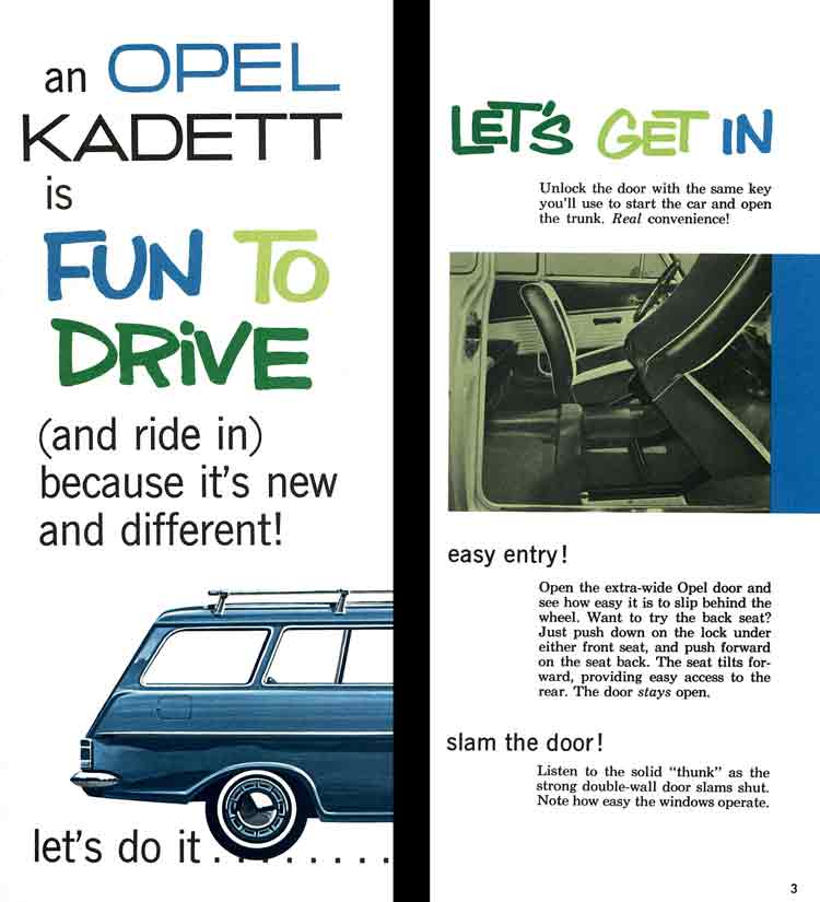 Kadett 1964 Opel - an Opel Kadett is Fun to Drive (and ride in) because it's new and different