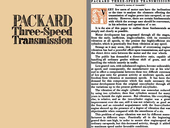 Packard 1915 - Packard Three-Speed Transmission