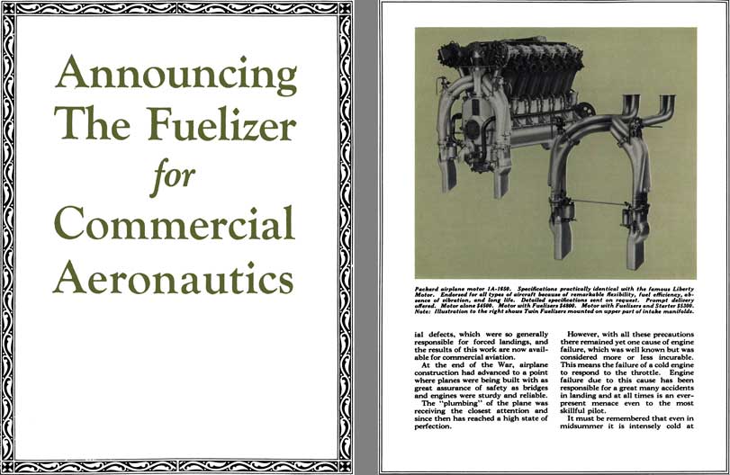 Packard 1920 - Announcing The Fuelizer for Commercial Aeronautics
