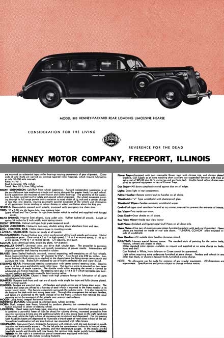 Packard 1938 - Model 883 Henney-Packard Rear Loading Limousine Hearse