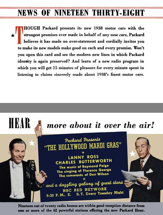 Packard 1938 - News Of Nineteen Thirty-Eight - Packard Six & Packard Eight