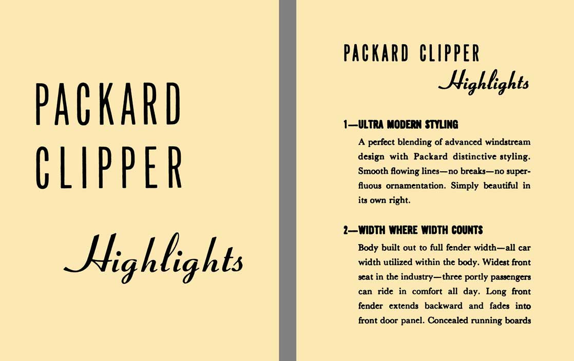 Packard 1942 - Packard Clipper Highlights