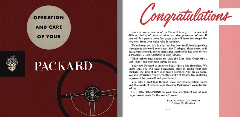 Packard 1953 - Packard Owners Manual - Operation and Care of Your Packard