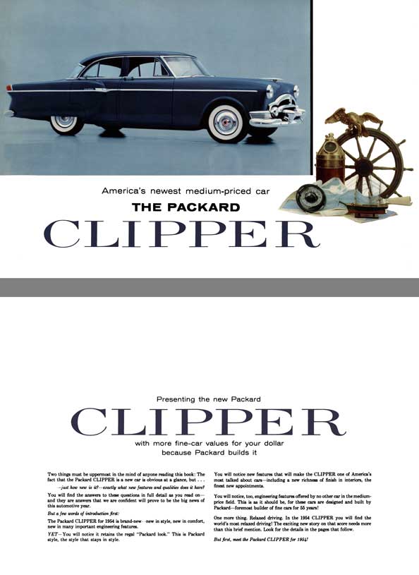 Packard 1954 - America's Newest Medium-Priced Car - The Packard Clipper