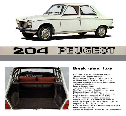 Peugeot 1969 - 204 Peugeot (French Text)