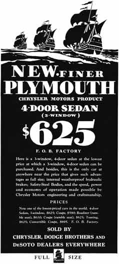 Plymouth 1930 - Plymouth Ad - New Finer Plymouth 4 Door Sedan with Price
