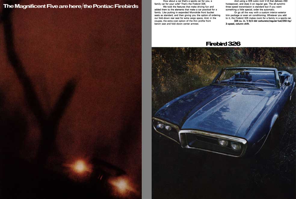 Pontiac 1967 - The Magnificent Five are here - the Pontiac Firebirds