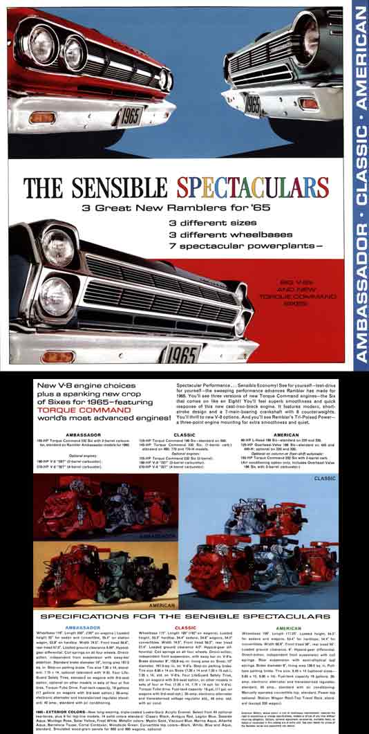Rambler 1965 - The Sensible Spectaculars - 3 Great New Ramblers for '65