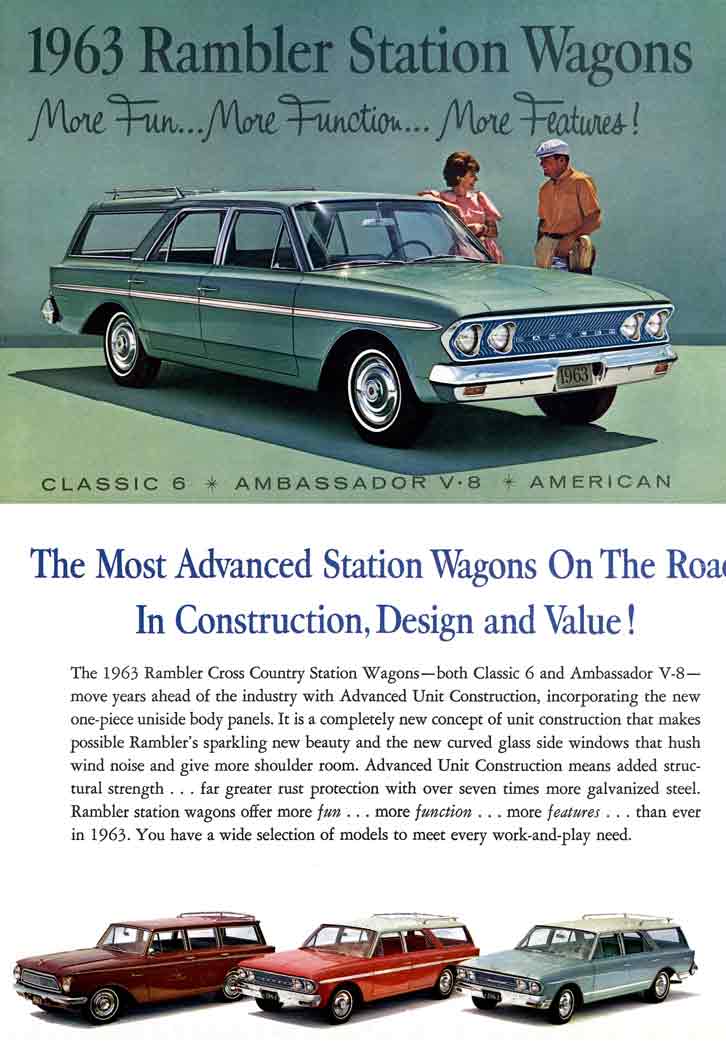 Rambler Station Wagons 1963 - 1963 Rambler Station Wagons - More Fun, More Function, More Features
