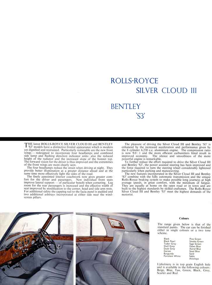 Rolls Royce 1963 - Silver Cloud III and Bentley S3