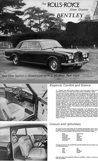 Rolls Royce 1966 - The Rolls Royce Silver Shadow & Bentley T Series