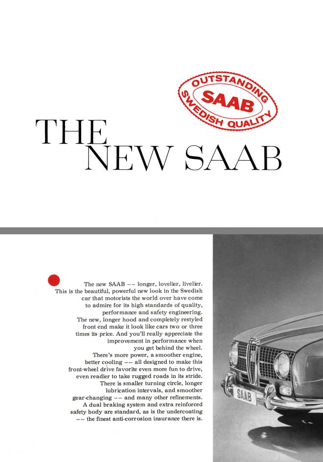 Saab 1965 -  The New Saab - Outstanding Swedish Quality