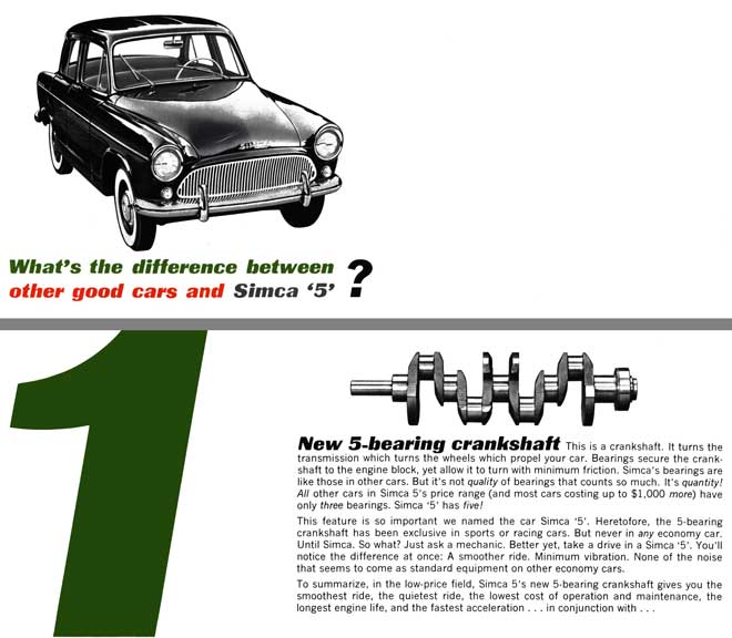 Simca 5 1962 - What's the difference between other good cars and Simca 5?