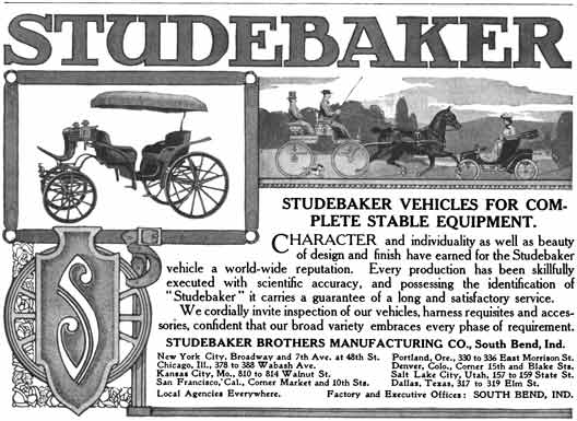 Studebaker 1905 - Studebaker Ad - Studebaker Vehicles for Complete Stable Equipment